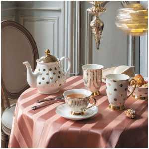 INTERIEUR- DECORATION|Juego de tetera y 2 tazas de té Madame de Récamier - RoseMATHILDE MTazas y teteras