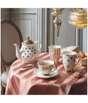 Tasse à thé Madame de Récamier - Pois roses