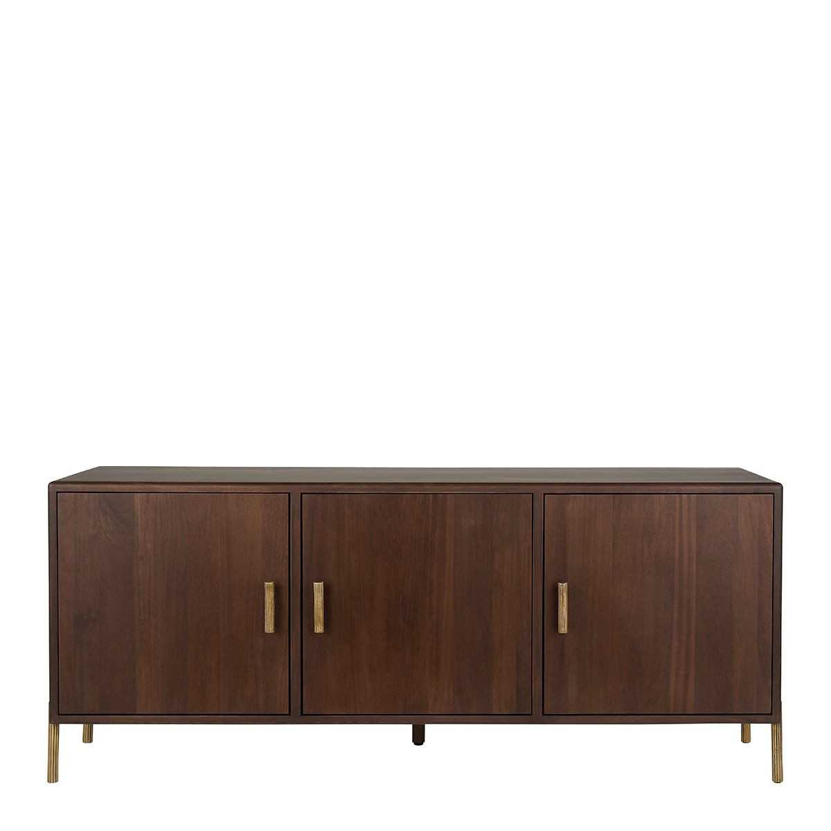 INTERIEUR-DECORATION|Madia bassa VICTOR finitura noce cerato mangoBLANC D'IVOIRETabelleCon la sua tonalità calda e profonda, la credenza bassa VICTOR reenchant La decorazione e porta un tocco retrò agli interni. Lasciati essere Sedurre con le sue curve arrotondate e i dettagli raffinati della sua Maniglie in oro con una delicata finitura in ottone.