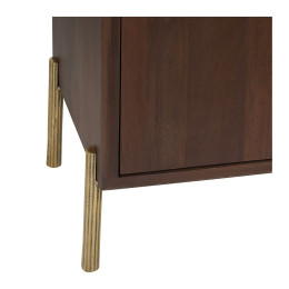 Low sideboard VICTOR mango waxed walnut finish