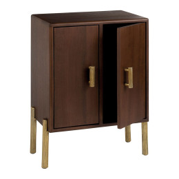 Bedside table VICTOR in waxed mango tree walnut finish