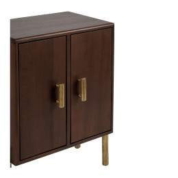 Bedside table VICTOR in waxed mango tree walnut finish