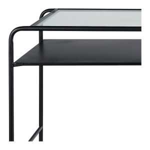 ERNEST desk in black metal and glass top
