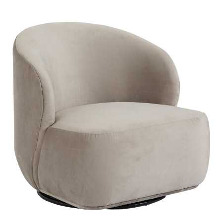 INTERIEUR-DECORATION|Fauteuil tournant LISETTE velours GregeBLANC D'IVOIREFauteuils