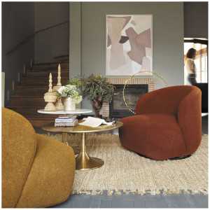 INTERIEUR- DECORATION|Rotating chair LISETTE loop - CurryBLANC D'IVOIRELIVING ROOM