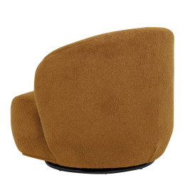 INTERIEUR-DECORATION|Fauteuil tournant LISETTE bouclette CurryBLANC D'IVOIREFauteuils