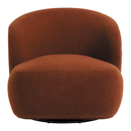 INTERIEUR-DECORATION|Fauteuil LISETTE bouclette TerracottaBLANC D'IVOIREFauteuils