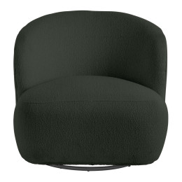 INTERIEUR-DECORATION|Fauteuil tournant LISETTE bouclette KakiBLANC D'IVOIREFauteuils