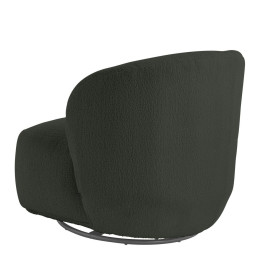 INTERIEUR-DECORATION|Fauteuil tournant LISETTE bouclette KakiBLANC D'IVOIREFauteuils