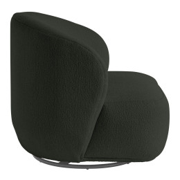 INTERIEUR-DECORATION|Fauteuil tournant LISETTE bouclette KakiBLANC D'IVOIREFauteuils
