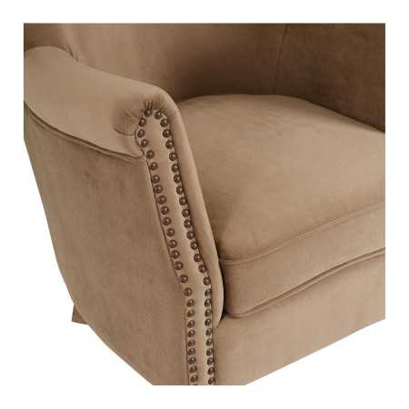 INTERIEUR-DECORATION|Fauteuil CLAUDE velours cannelleBLANC D'IVOIREFauteuils