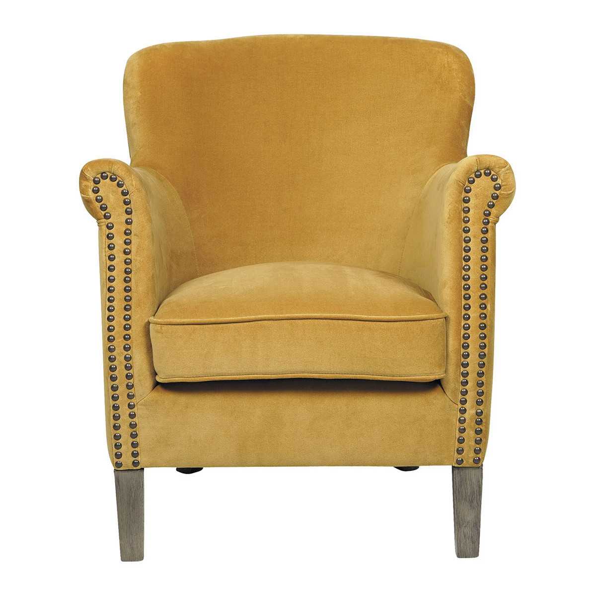 Armchair CLAUDE velvet saffron