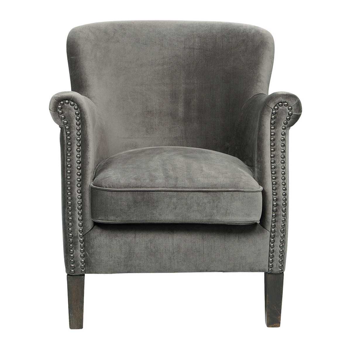 CLAUDE velvet armchair dark grey