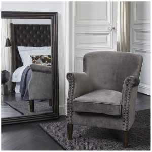 CLAUDE velvet armchair dark grey