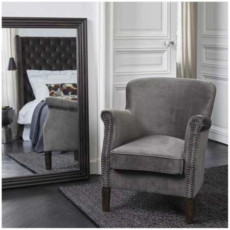 Sillón CLAUDE terciopelo gris oscuro