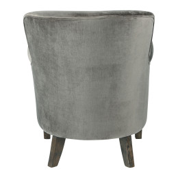 INTERIEUR-DECORATION|Fauteuil CLAUDE velours gris foncéBLANC D'IVOIREFauteuils