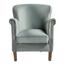 INTERIEUR-DECORATION|Fauteuil CLAUDE velours saugeBLANC D'IVOIREFauteuils