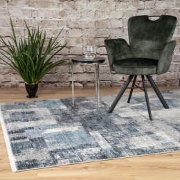 Wohnzimmerteppich MEDELLIN Silberblau