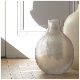 INTERIEUR-DECORATION|Vase bonbonne JEANNE en verre givré rose - Petit modèleBLANC D'IVOIREVases