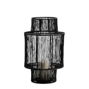INTERIEUR- DECORATION|Lanterne ARIANE en métal noir - Petit modèle - H. 36 cm|BLANC D'IVOIRE|Photophores et Lanternes|