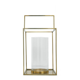 Set of 2 HECTOR metal lanterns brass finish