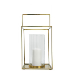 Set of 2 HECTOR metal lanterns brass finish