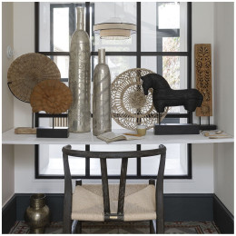 Statue SHELL in mango and metal