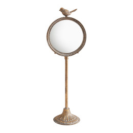 INTERIEUR-DECORATION|Miroir sur pied OiseauMATHILDE MSpiegels Apportez une touche de romantisme à votre intérieur grâce à ce joli miroir sur pied finition laiton vieilli orné d'un délicat petit oiseau. 