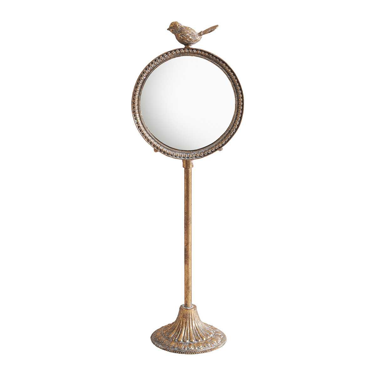 INTERIEUR-DECORATION|Mirror on foot BirdMATHILDE MMirrorsBring a touch of romance to your interior with this pretty Mirror on foot finish aged brass decorated with a delicate little bird.