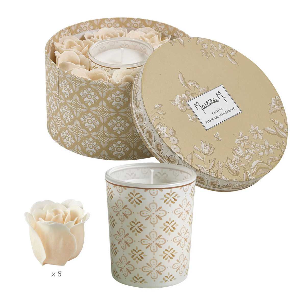 Caja de velas y rosas de jabón perfumadas Escala en Sintra - Flor de mandarina