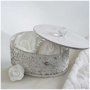 INTERIEUR- DECORATION|Heart Box Bouquet Parterre di fiori di sapone nudo e bianco - Parfum RoseMATHILDE MScatole benessere