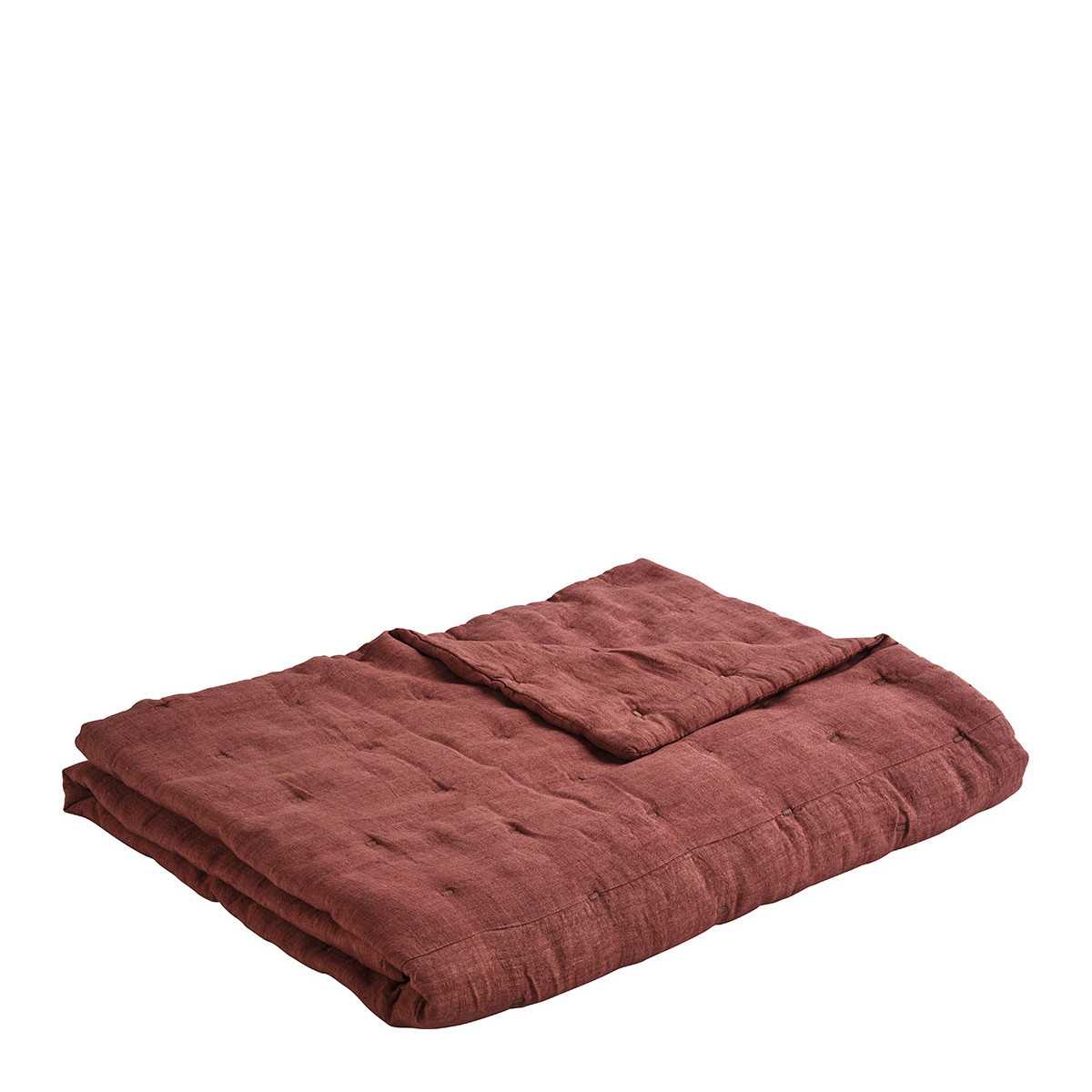 CHLOE bedspread in washed linen - Terracotta - 230 x 180 cm