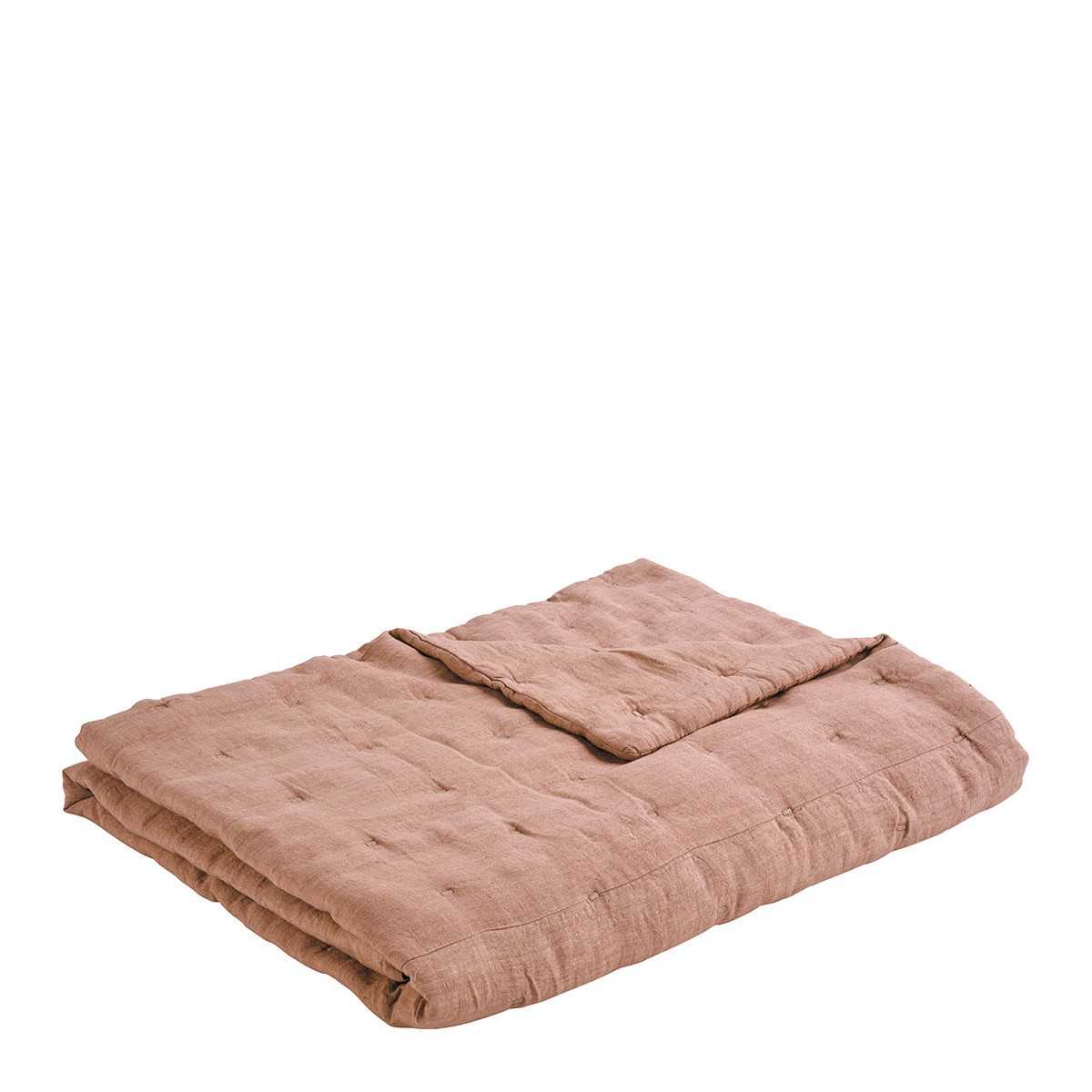 INTERIEUR- DECORATION|CHLOE bedspread in washed linen - Blush - 230 x 180 cmBLANC D'IVOIREBedspread