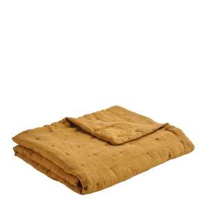 CHLOE bedspread in washed linen - Saffron - 230 x 180 cm