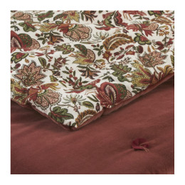 Quilt ÉLODIE einfarbige Tomette und bedruckt