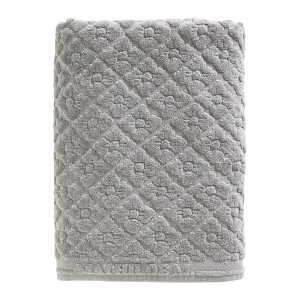 Asciugamano da bagno morbido floreale grigio