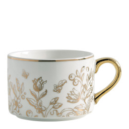 INTERIEUR-DECORATION|Set de 4 tasses à café Escale à Sintra et son support doréMATHILDE MTasses et théières