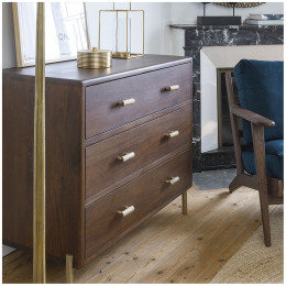 VICTOR chest of drawers in waxed mango wood