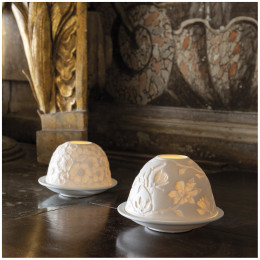 Lithophane candle holder Majestic flowers