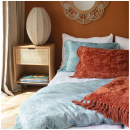 Paula Futon aus weißem schillerndem Samt 180 x 80 cm