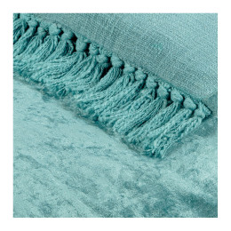 Paula Futon in Iridescent Velvet Aqua Blue