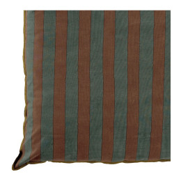 INTERIEUR-DECORATION|Housse de coussin BAYADERE en coton Bleu pétrole et terracottaMATHILDE MCoussins