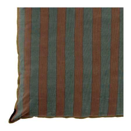 Fodera per cuscino BAYADERE in cotone blu petrolio e terracotta