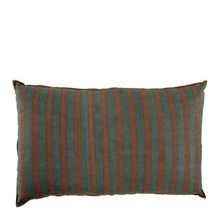 BAYADERE cushion cover in petrol blue cotton and terracotta