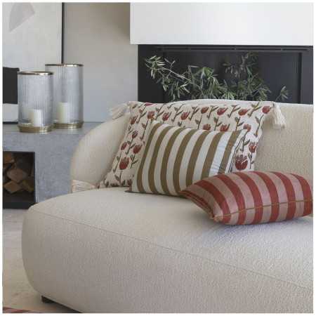 BAYADERE cushion cover in Cream and cumin cotton