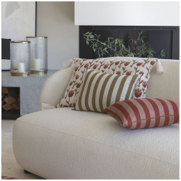 BAYADERE cushion cover in Nude and brick red cotton