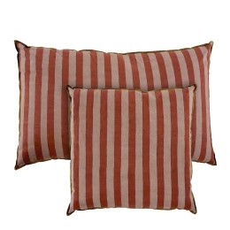 INTERIEUR-DECORATION|Housse de coussin BAYADERE en coton Nude et rouge briqueMATHILDE MCoussins