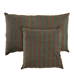 INTERIEUR-DECORATION|Housse de coussin BAYADERE Bleu pétrole et terracottaCoussins