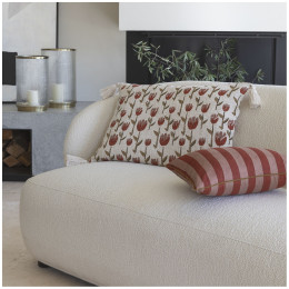 INTERIEUR-DECORATION|Housse de coussin BAYADERE Nude et rouge briqueMATHILDE MCoussins