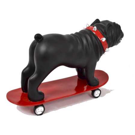 INTERIEUR-DECORATION|OSCAR chien skateboard noirDRIMMERStatues Funny